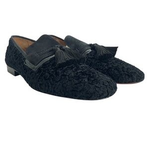 New Christian Louboutin Loafers Men’s EU44 US 11 Black By The Sofa Velour Flat